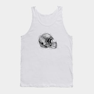 American football helmet drawing with scribble art Tank Top